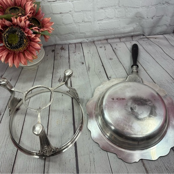 vintage Gorham Silverplate Heritage chaffing Dish with stand YH347 - Picture 6 of 11